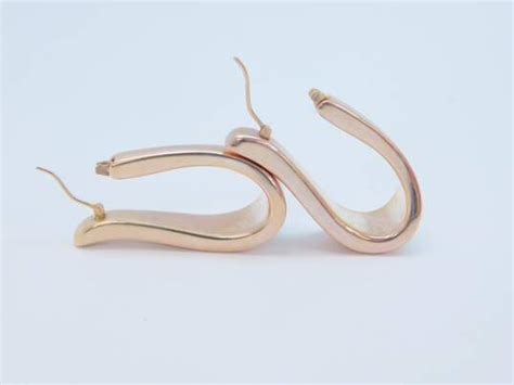 Buy The Milor 14k Rose Gold Chunky Puffed Unique Oblong Hoop Earrings 7 3g Goodwillfinds