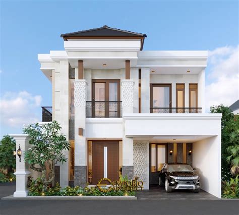 Desain Tampak Depan Rumah Villa Bali Classic Lantai Bapak Toni Di