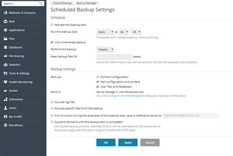 How To Use Backup Manager In Plesk Onyx To Backup Your Website