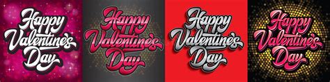 Calligraphic Stylish Vector Inscription Happy Valentine S Day With