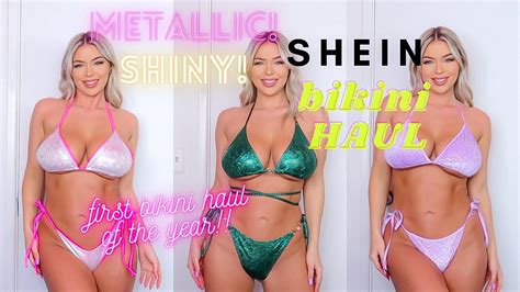 Metallic Bikini Try On Haul Shein Youtube