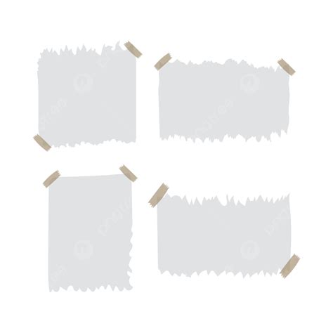 Torn Paper With Tape Collection Vector Paper Tape Torrent Png And