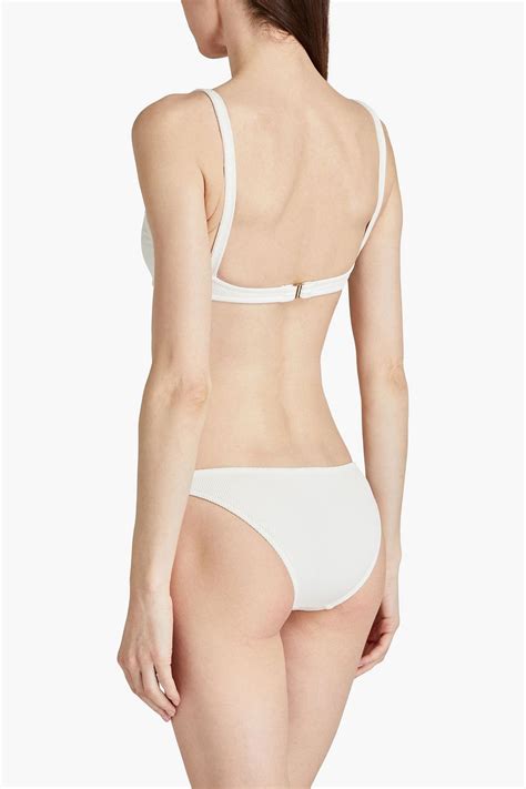 Melissa Odabash Bari Embellished Ribbed Low Rise Bikini Briefs The Outnet