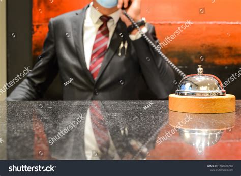 Luxury Hotel Reception Desk Ring Bell Stock Photo Edit Now 1808828248