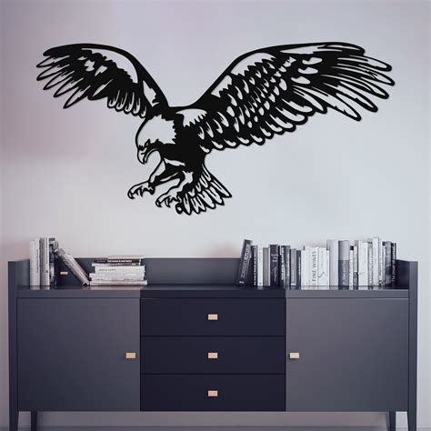 Large Metal Eagle Wall Art Eagle Wall Decor Metal Wall Art Etsy