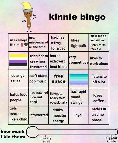 Inanimate Insanity Kinnie Bingo