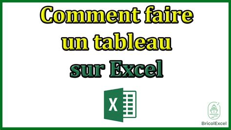 Comment Faire Un Tableau Excel Pour Les Nuls YouTube