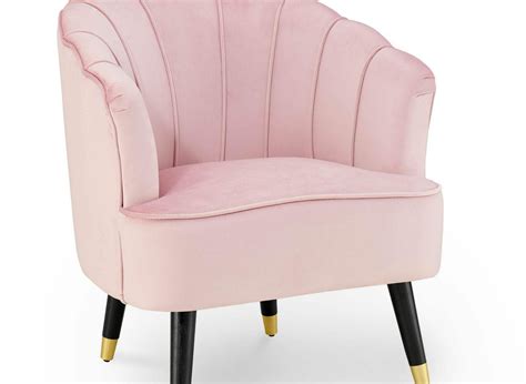 Fauteuil Design En Tissu Velours Rose Lotus Decoinparis