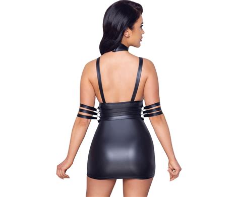 Cottelli Lingerie Bondage Black Matte Look Mini Dress Sexystyle Eu