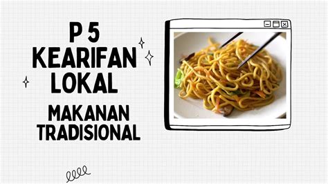 P5 KEARIFAN LOKAL MAKANAN TRADISIONAL YouTube