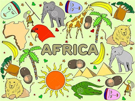 Linha Ilustração De África Do Vetor Da Arte Ilustração Do Vetor