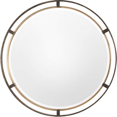 My Swanky Home Mid Century Modern Gold Bronze Round Mirror