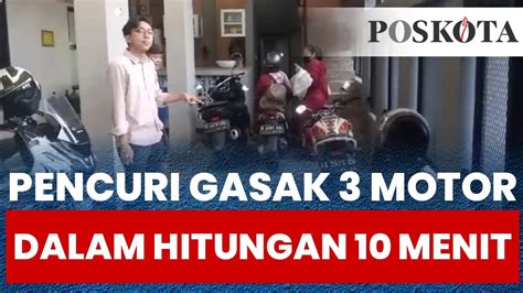 AKSI Pencuri Motor Di Kos Kosan Terekam CCTV Dalam Hitungan Waktu 10