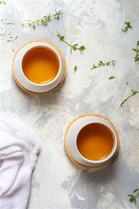 thyme tea  fresh  dried herbs champagne tastes