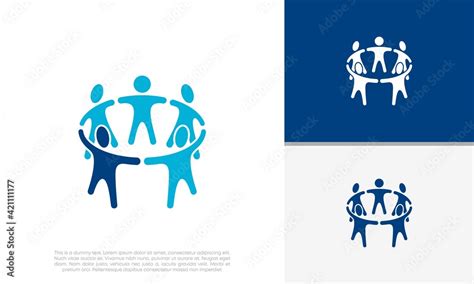 Human Resources Consulting Company Global Community Logo Stock Vector