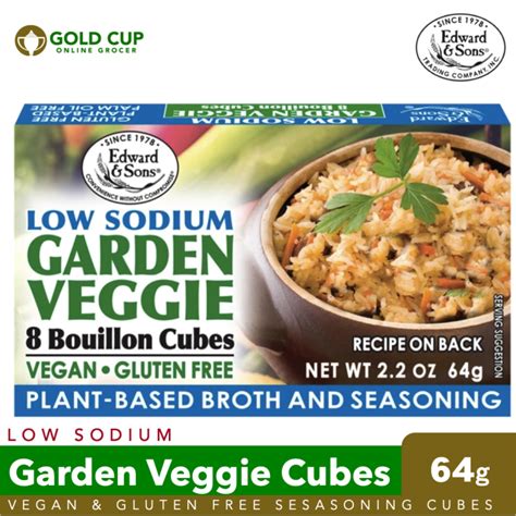 Edward And Sons Low Sodium Garden Veggie Bouillon Cubes 64g Lazada Ph