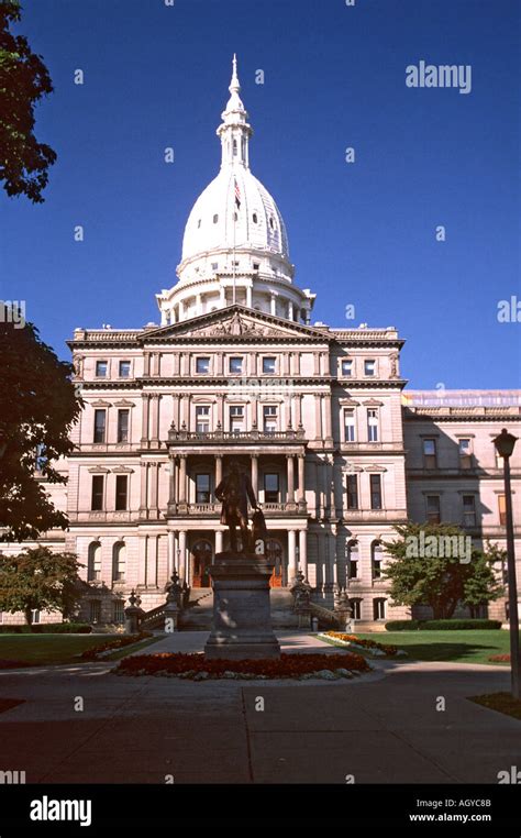 Michigan State Capitol Building At Lansing Statehouse Stock Photo Alamy