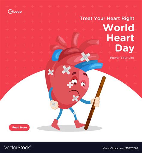 Banner Design Of World Heart Day Royalty Free Vector Image