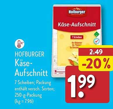 Hofburger K Se Aufschnitt Angebot Bei Aldi Nord