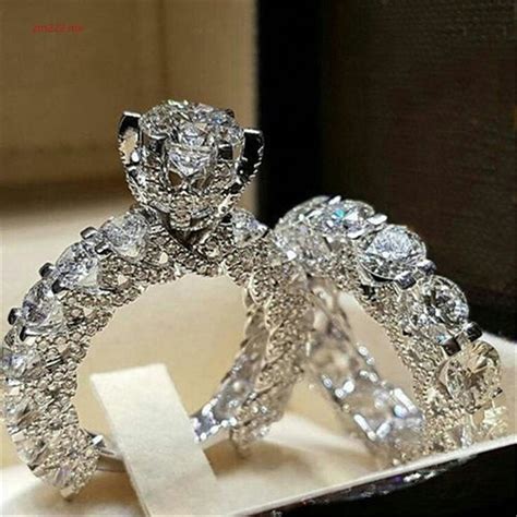 Anillo De Plata Con Diamante Completo Para Mujer Princesa Shopee M Xico