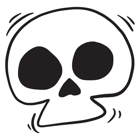 Simple Doodle Skull Human Skull Clip Art Hand Drawn Vector