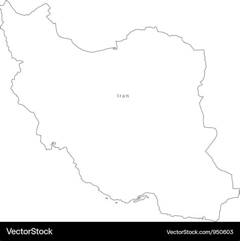 Black White Iran Outline Map Royalty Free Vector Image