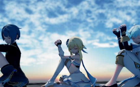 【原神mmd】荧and行秋重云 Hit And Run哔哩哔哩bilibili