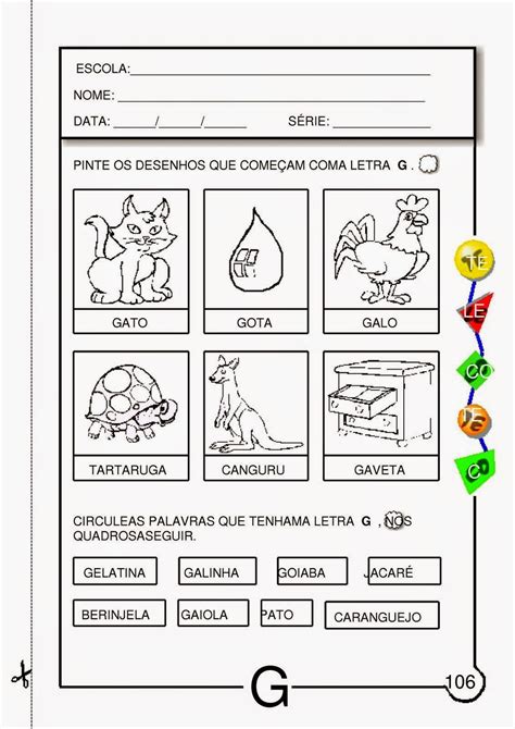 Atividades Da Letra G Para Educação Infantil Sololearn