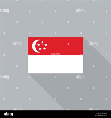 Singapore flag flat design vector illustration Stock Vector Image & Art - Alamy