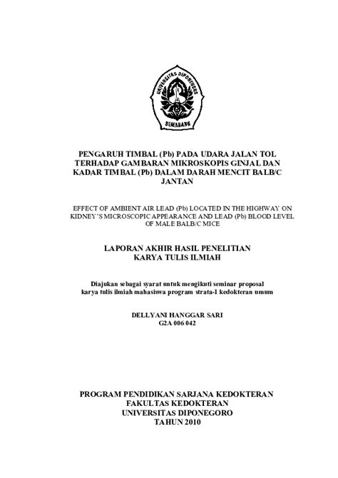 Pdf Laporan Akhir Hasil Penelitian Karya Tulis Ilmiah Zul Qta