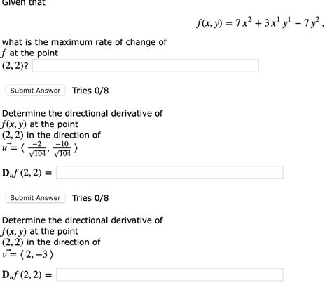 Solved Given That F X Y 7 X2 3x Y 7y2 What Is The