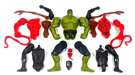 Merakit Mainan Hulk Smash Vs Venom Vs Black Panther Vs Siren Head Toys