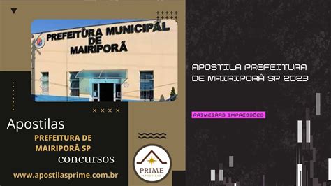 Apostila Prefeitura De Mairipor Sp Fiscal De Obras Youtube