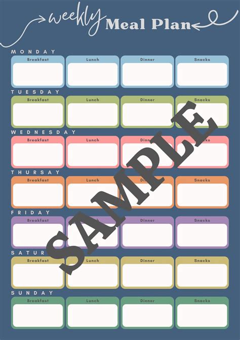 Weekly Meal Plan And Grocery List Printable Or Digital Organiser For Your Meals Notability