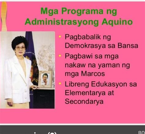 Reaksyon Sa Mga Programa At Nagawa Ni Pangulong Corazon Aquino Brainly Ph