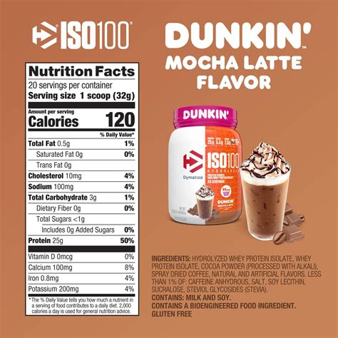 Dymatize Iso Dunkin Series Protein Lactose Free Only G Sugar