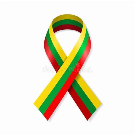 Lithuanian Flag Stripe Ribbon On White Background Vector Illustration Stock Vector