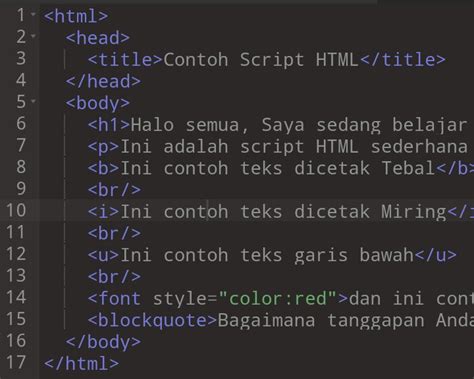 Contoh Script Html Sederhana Dalam Pembuatan Website Dardura