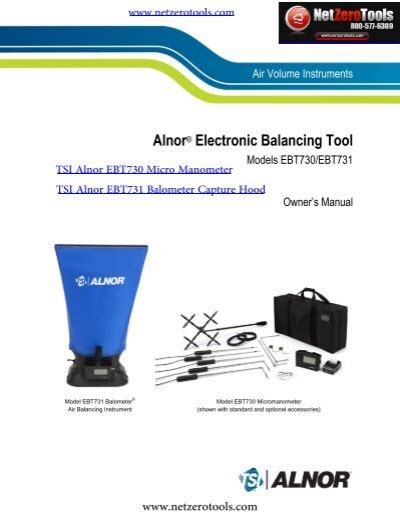 TSI Alnor EBT731 Manual Netzerotools