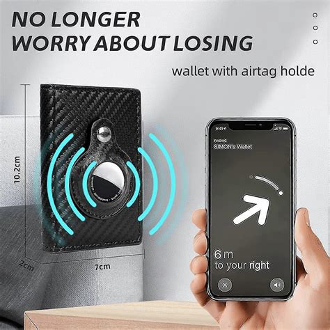 Airtag Wallet Genuine Leather Air Tag Wallet Rfid Technology Credit