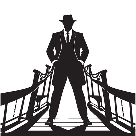 Mafia silhouette vector, Detective silhouette vector isolated on white ...