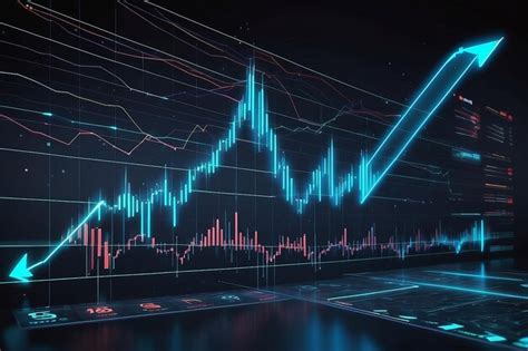 Futuristic Raise Arrow Chart Digital Transformation Abstract Technology