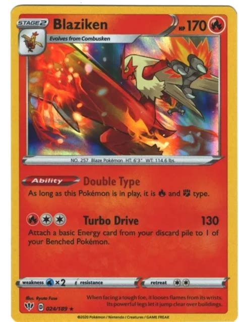 BLAZIKEN 24 189 DARKNESS Ablaze Holo Rare Carte Pokémon JCG 024 EUR 4