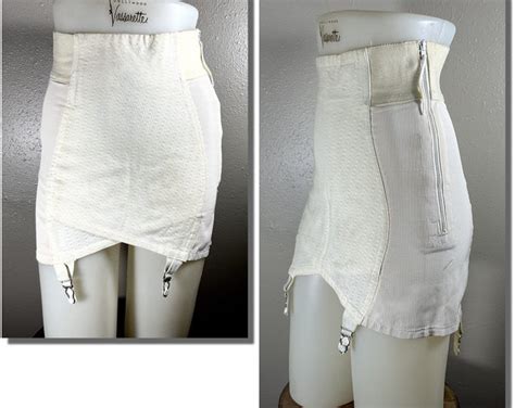 Vintage Satin Bum Side Zip Ob Girdle Strong And Firm Brocade Front S Etsy