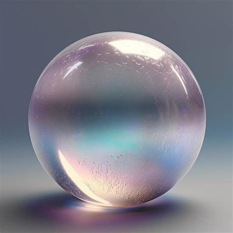 Premium Ai Image Arafed Glass Ball With A Reflection Of A Rainbow On The Surface Generative Ai