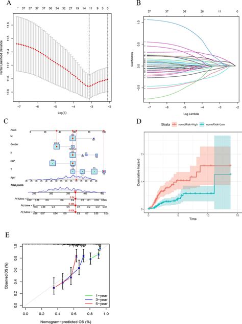 Construction Of Risk Score Prognostic Model A B The Least Absolute