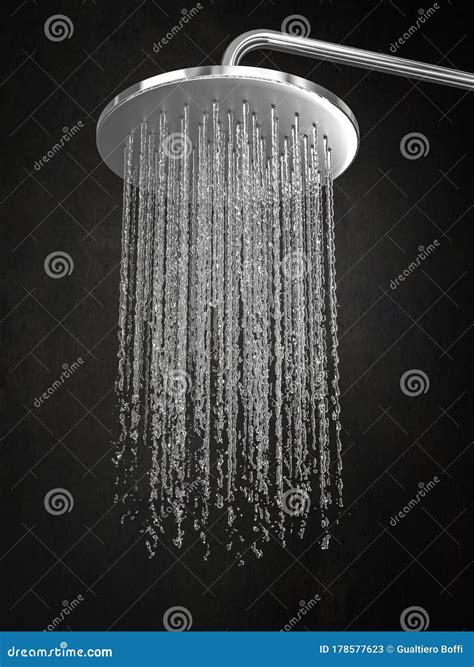 Detail Of Water Coming Down From A Shower Head Stock Illustration