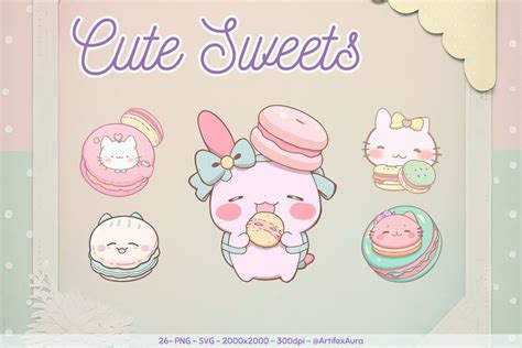 26 Png Svg Desserts Clipart Bundle Kawaii Food Kawaii Clipart Kawaii