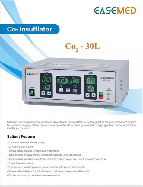 Digital Easemed Advance Co2 Insufflator 30L Air Mode With Standard