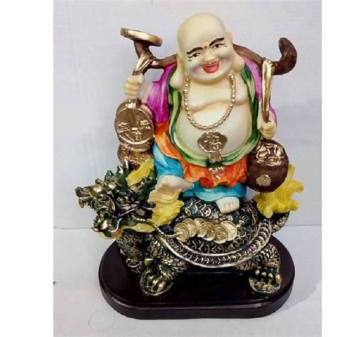 Paint Coated Mm Brass Laughing Buddha Statue For Decoration At Rs